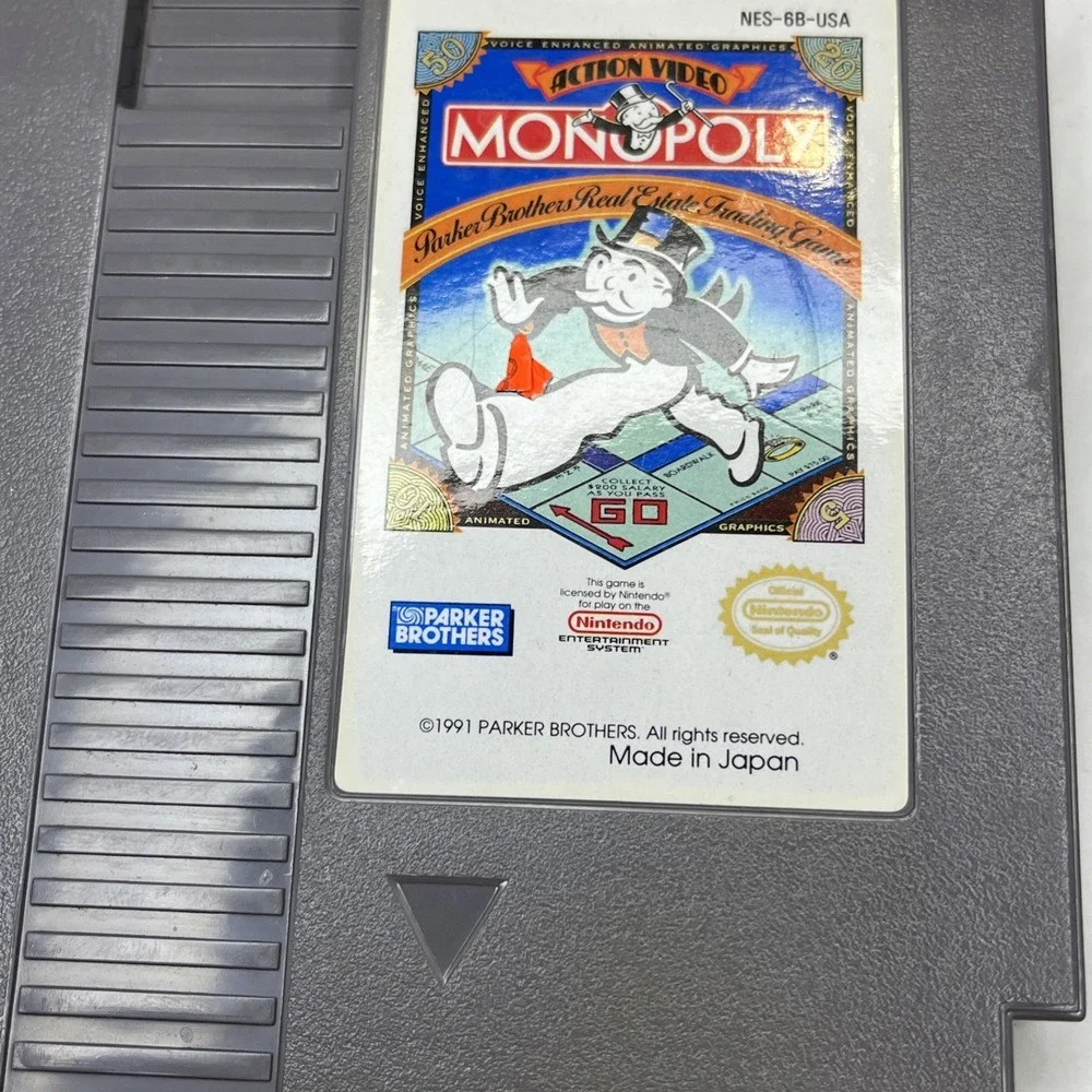 Monopoly Nintendo NES 1991 Cleaned Tested Working Cartridge Only